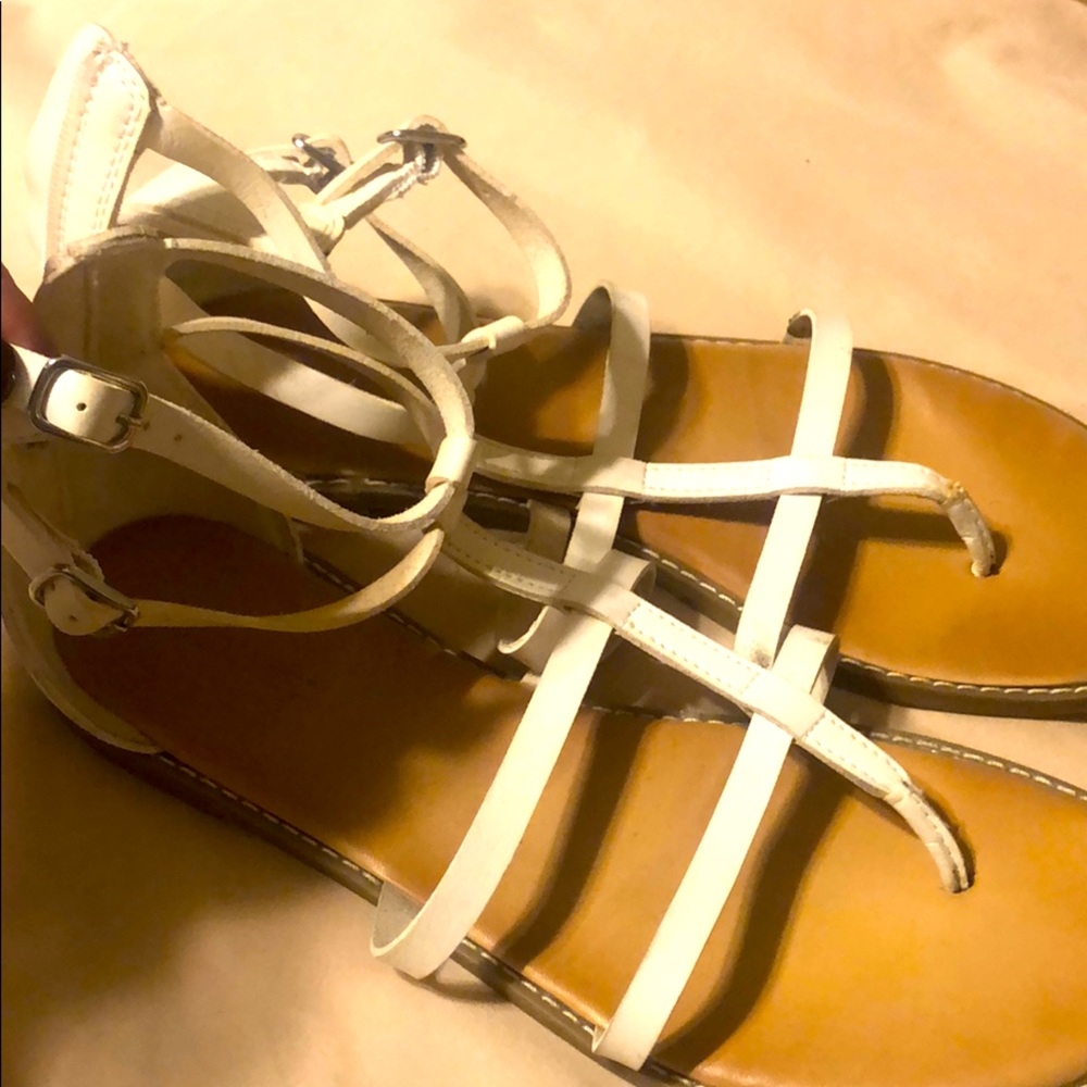 Strappy sandals.